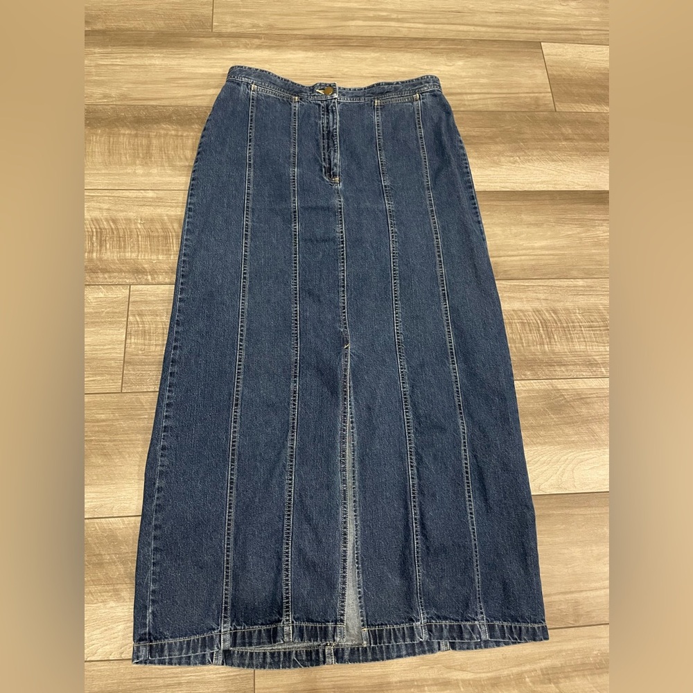 Denim Maxi Skirt with Front Slit Size 12T (tall) - Picture 1 of 7
